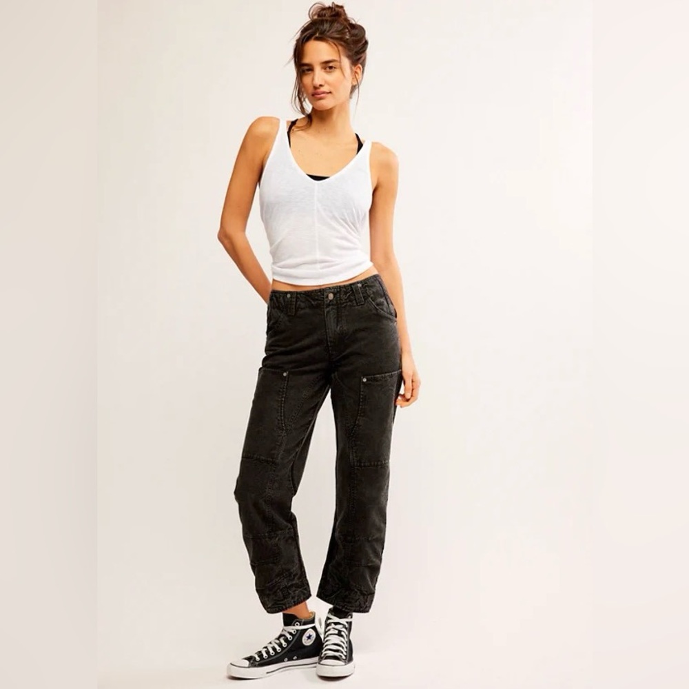🌻🆕FREE PEOPLE We The Free Supersonic Slim Pants-BLACK COLOR-SIZE 2 & 4 - Picture 6 of 15